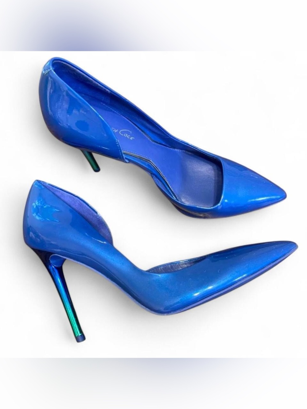 Kenneth Cole Electric Blue Patent Pointed-Toe Stilettos